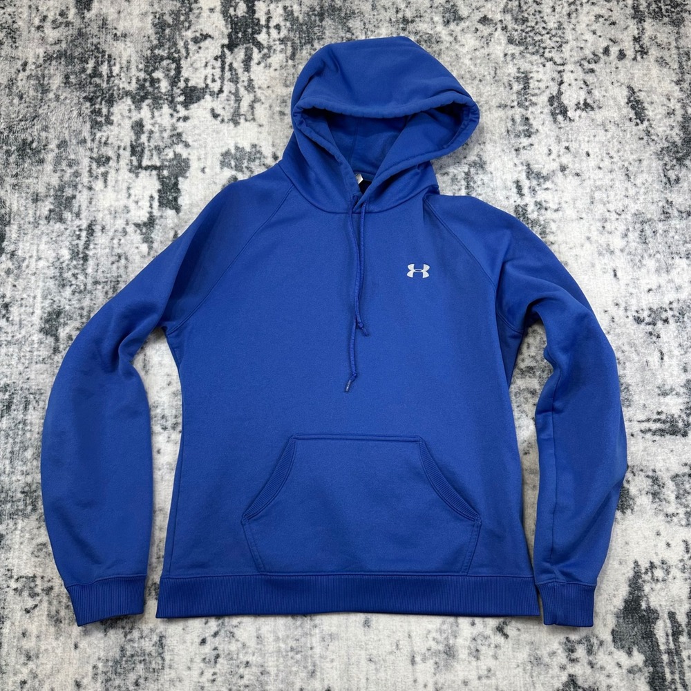 Under Armour Hoodie Mens Small Blue Pullover Activewear‎ Fleece Logo Sweatshirt